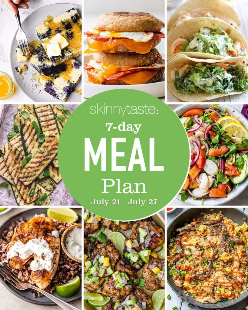 Free 7 Day Healthy Meal Plan (July 21-27)