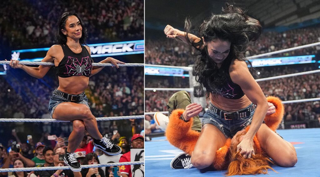AJ Lee Mendez Shocks SmackDown with Epic Comeback and New Physique AJ Lee Mendez Shocks SmackDown with Epic Comeback and New Physique