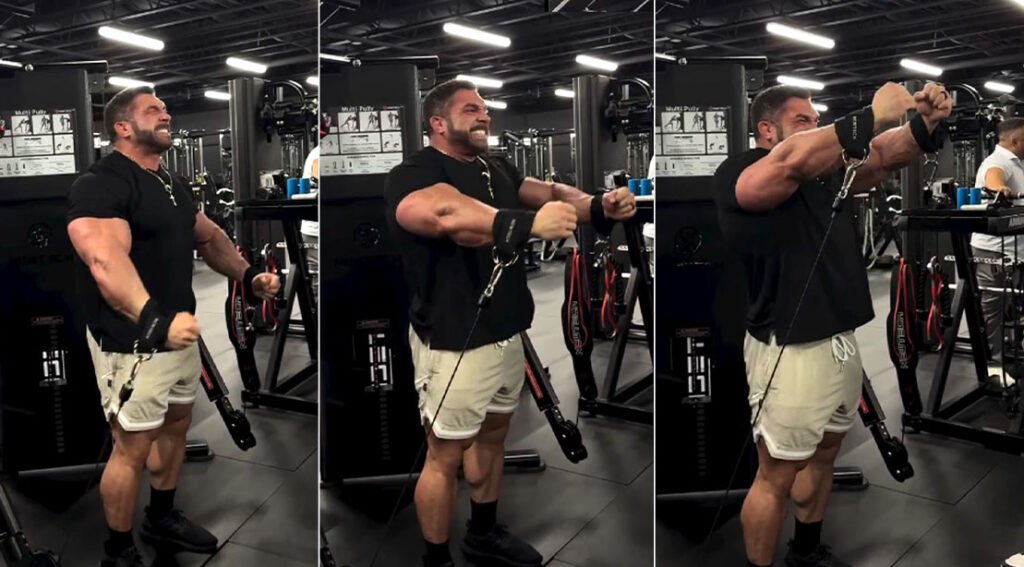 Derek Lunsford Builds Boulder Shoulders With Cable Front Raises Ahead of Mr. Olympia 2025