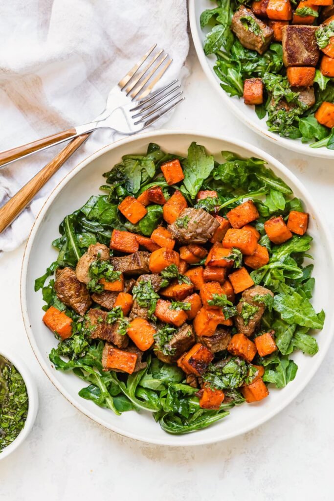 Fall Steak Salad with Sweet Potatoes and Chimichurri Fall Steak Salad with Sweet Potatoes and Chimichurri