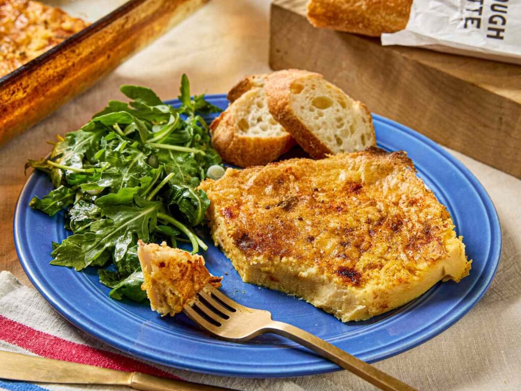 Kalinti (Crispy North African Chickpea Flour Pie) With Herb Salad Kalinti (Crispy North African Chickpea Flour Pie) With Herb Salad