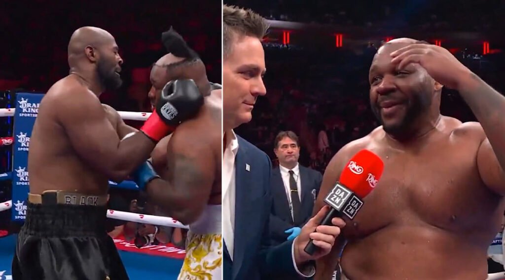 Jarrell Miller’s Hairpiece Knocked Off in Viral Madison Square Garden Boxing Moment Jarrell Miller’s Hairpiece Knocked Off in Viral Madison Square Garden Boxing Moment