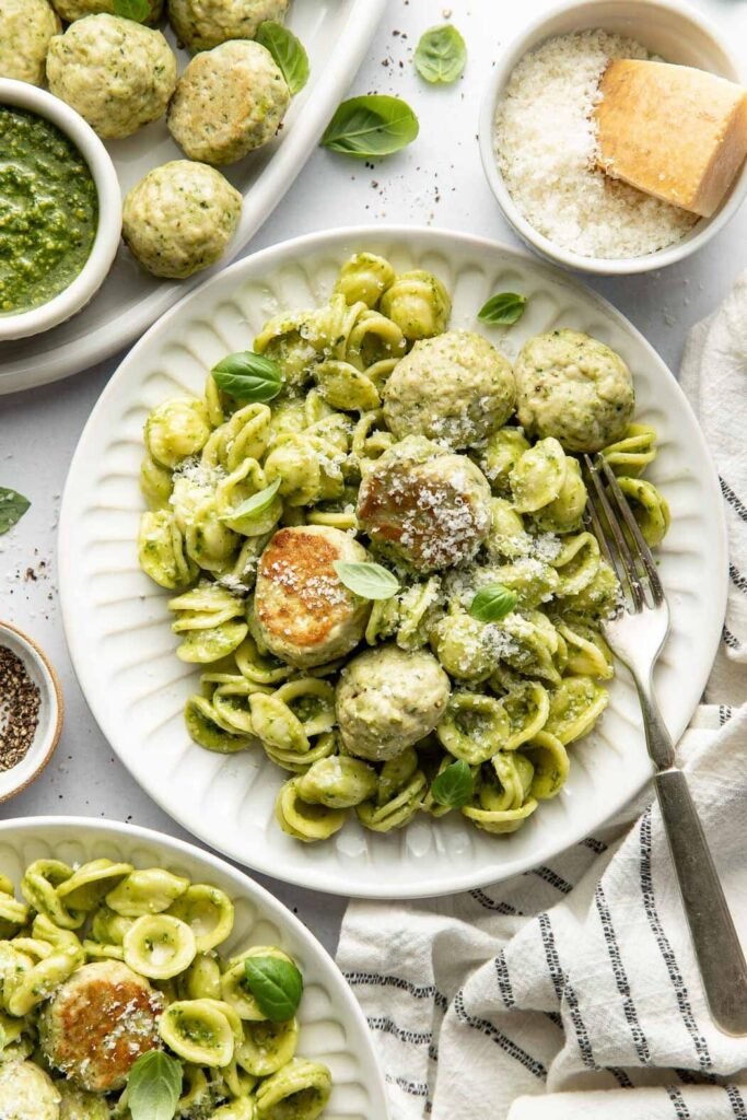 Pesto Meatballs (Air Fryer Or Oven)