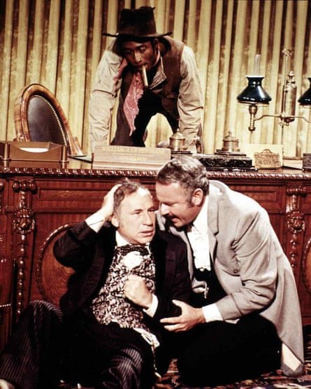 (frkom left) Mel Brooks, Cleavon Little and Harvey Korman in Blazing Saddles.