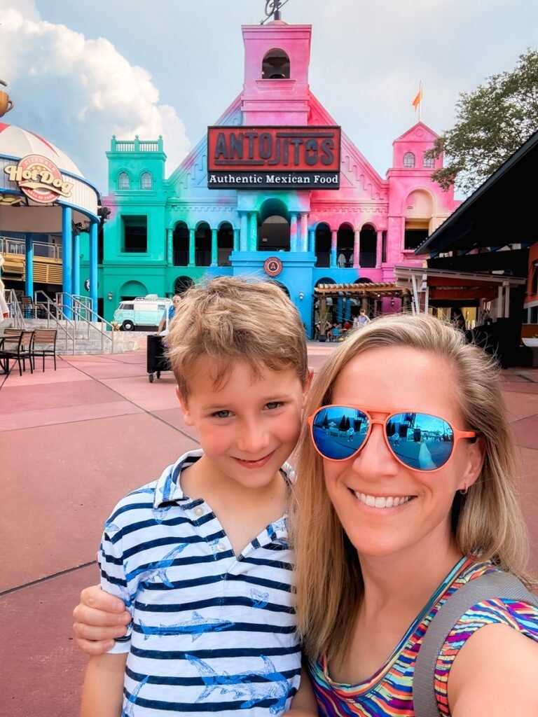 Kath and Birch outside of Antojitos Authentic Mexican Food at CityWalk Orlando